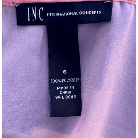 INC International Concepts 6 Sleeveless Top Pink Ombre Blouse Silver Studded - Picture 3 of 5